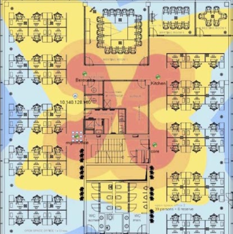 Sample heat map of an Office