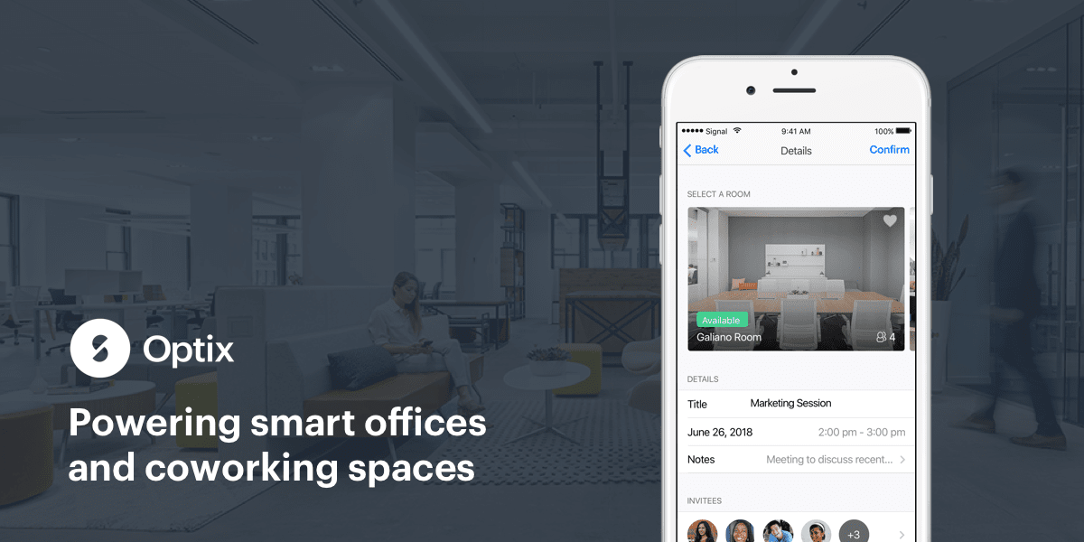 Optix coworking space management software advert